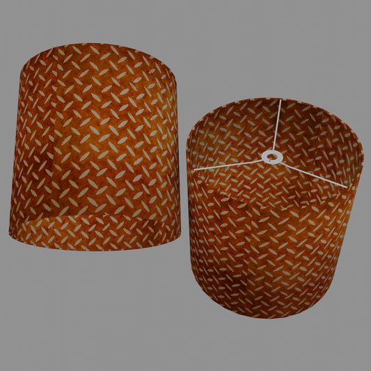 Drum Lamp Shade - P12 - Batik Tread Plate Brown, 40cm(d) x 40cm(h)