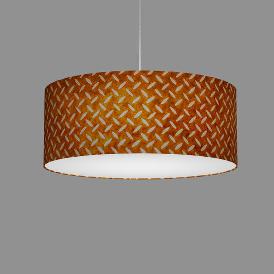 Drum Lamp Shade - P12 - Batik Tread Plate Brown, 50cm(d) x 20cm(h)