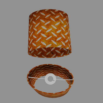 Oval Lamp Shade - P12 - Batik Tread Plate Brown, 20cm(w) x 20cm(h) x 13cm(d)