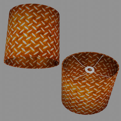 Oval Lamp Shade - P12 - Batik Tread Plate Brown, 30cm(w) x 30cm(h) x 22cm(d)