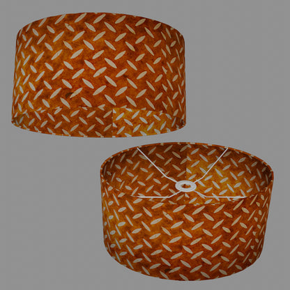Oval Lamp Shade - P12 - Batik Tread Plate Brown, 40cm(w) x 20cm(h) x 30cm(d)