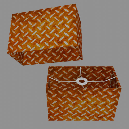 Rectangle Lamp Shade - P12 - Batik Tread Plate Brown, 30cm(w) x 20cm(h) x 15cm(d)