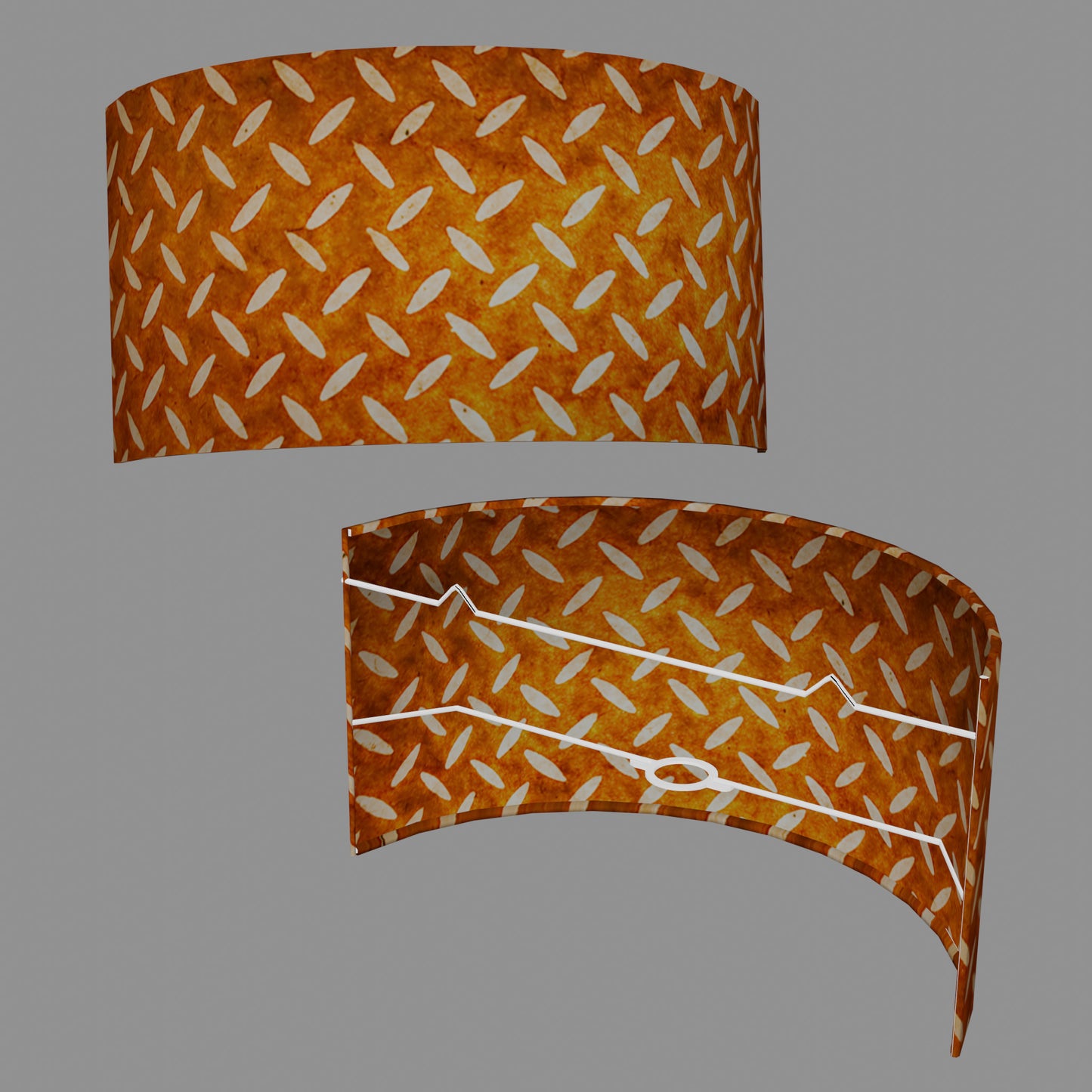 Wall Light - P12 - Batik Tread Plate Brown, 36cm(wide) x 20cm(h)