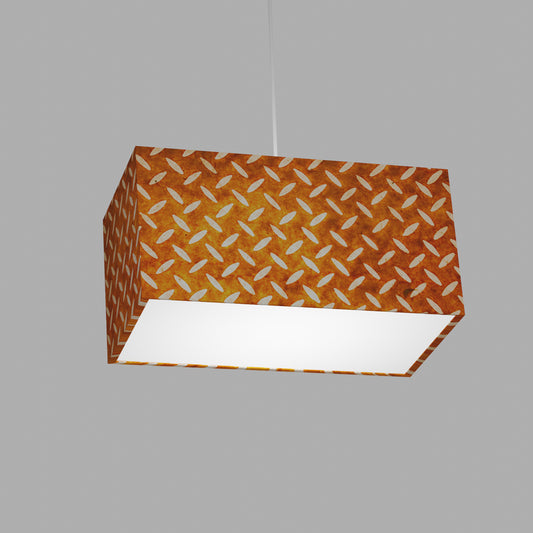 Rectangle Lamp Shade - P12 - Batik Tread Plate Brown, 40cm(w) x 20cm(h) x 20cm(d)
