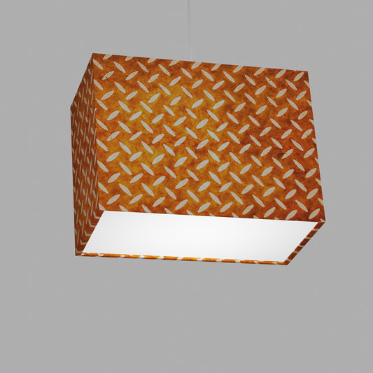 Rectangle Lamp Shade - P12 - Batik Tread Plate Brown, 40cm(w) x 30cm(h) x 20cm(d)