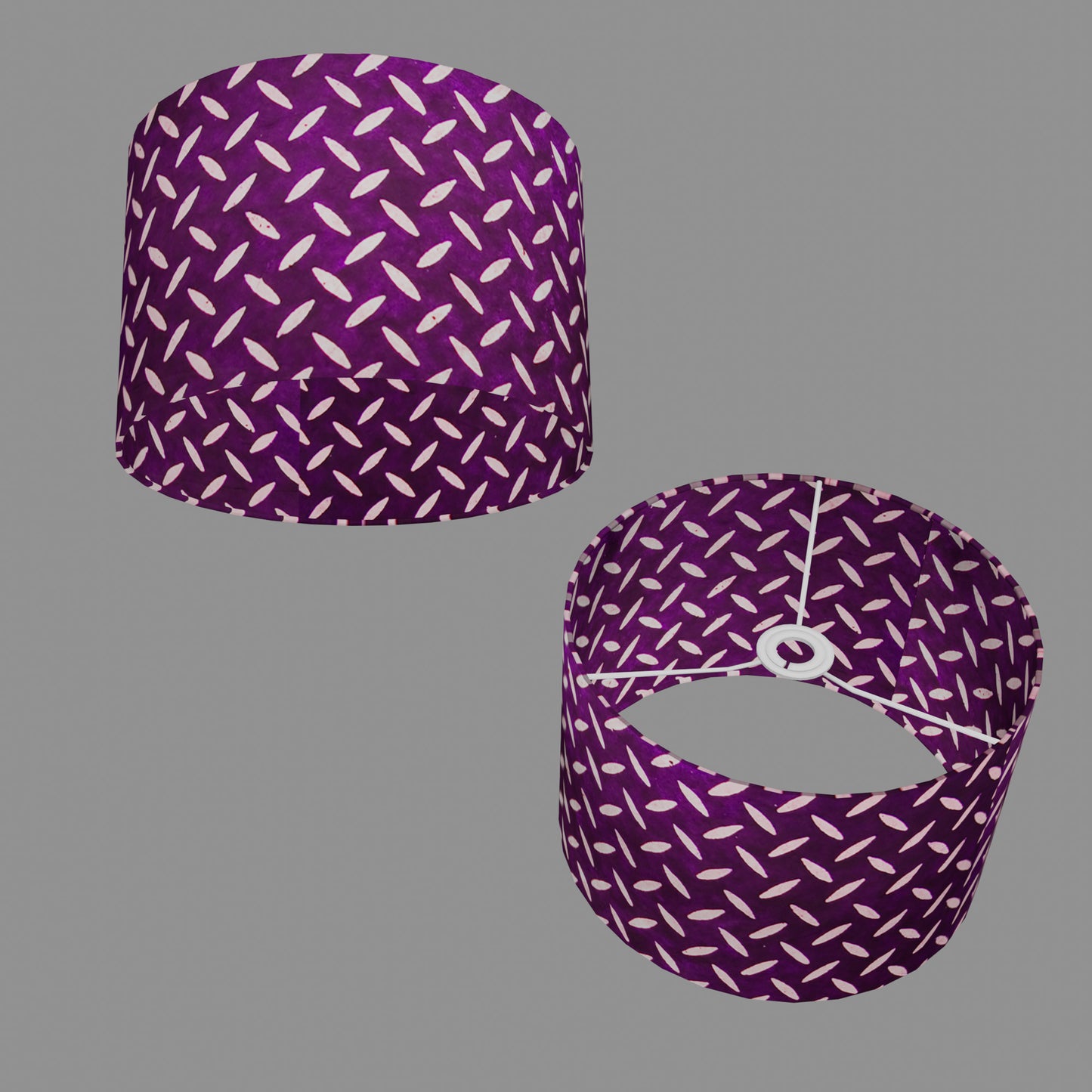 Drum Lamp Shade - P13 - Batik Tread Plate Purple, 30cm(d) x 20cm(h)