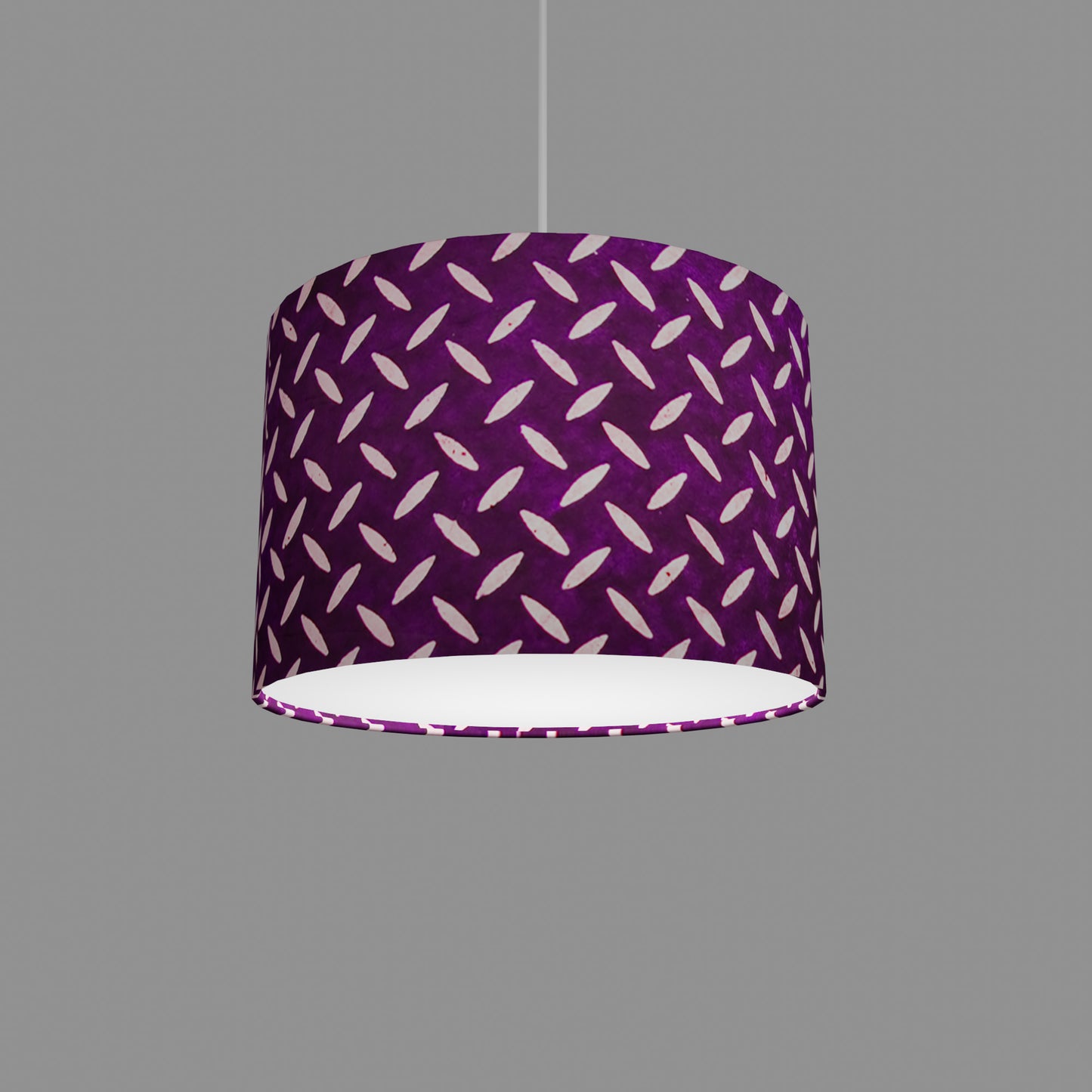 Drum Lamp Shade - P13 - Batik Tread Plate Purple, 30cm(d) x 20cm(h)