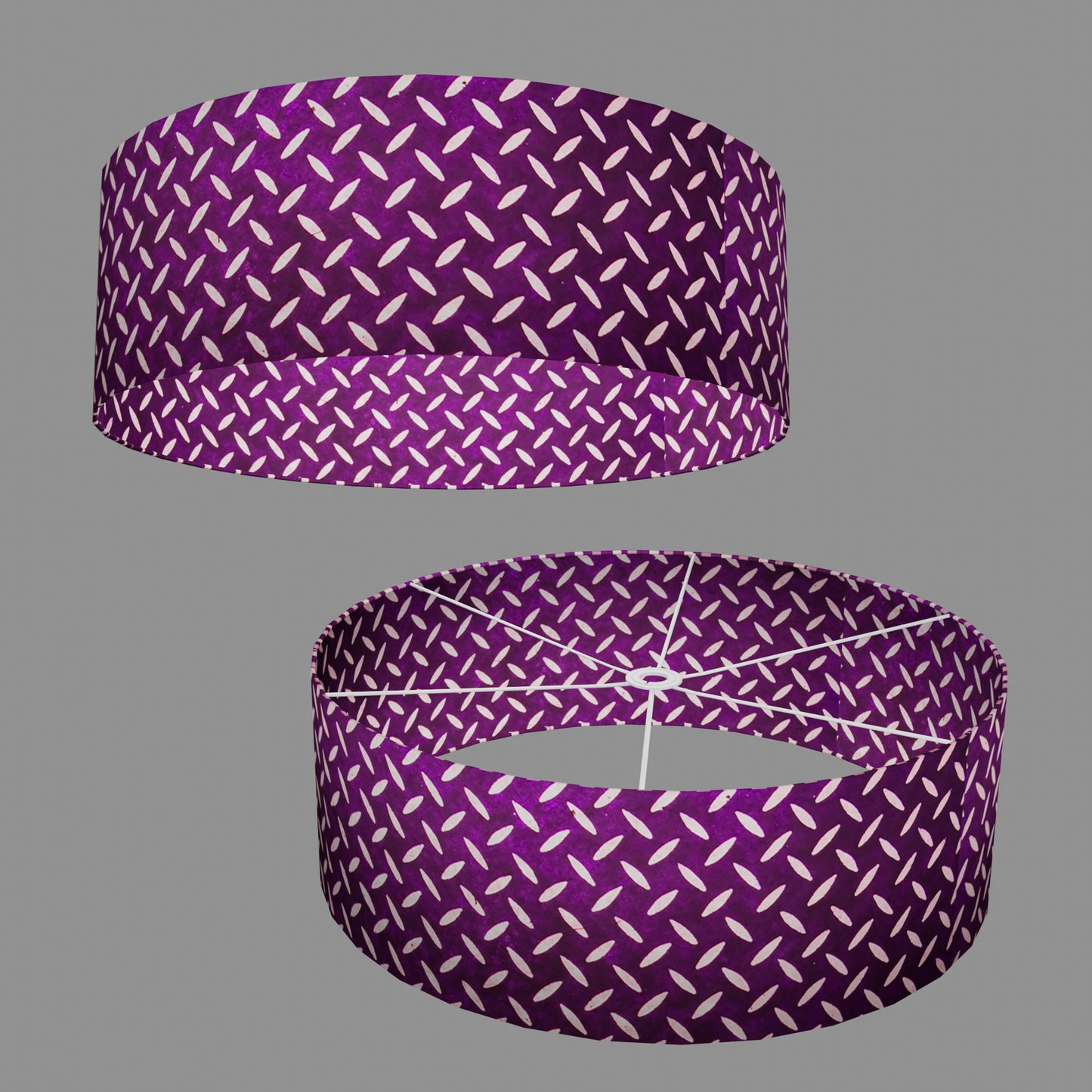 Drum Lamp Shade - P13 - Batik Tread Plate Purple, 60cm(d) x 20cm(h)