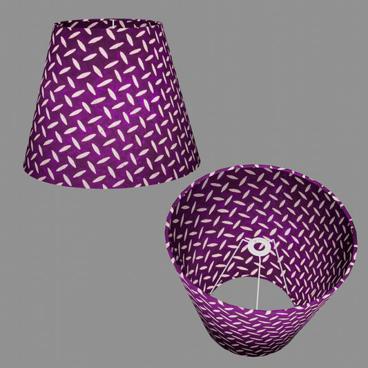 Conical Lamp Shade P13 - Batik Tread Plate Purple, 23cm(top) x 40cm(bottom) x 31cm(height)