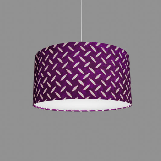 Drum Lamp Shade - P13 - Batik Tread Plate Purple, 40cm(d) x 20cm(h)