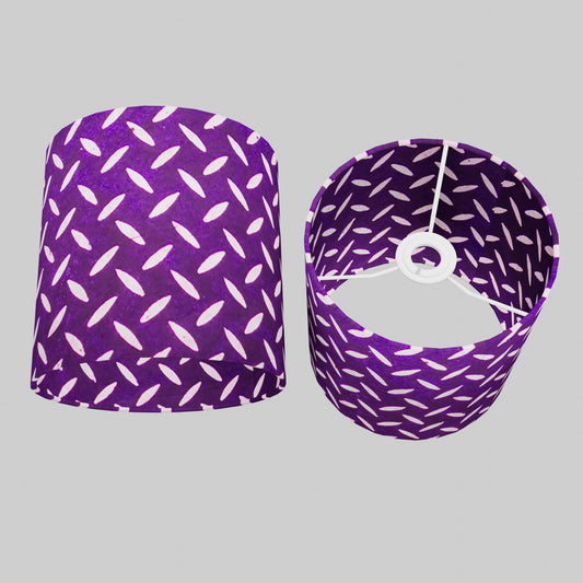 Drum Lamp Shade - P13 - Batik Tread Plate Purple, 20cm(d) x 20cm(h)