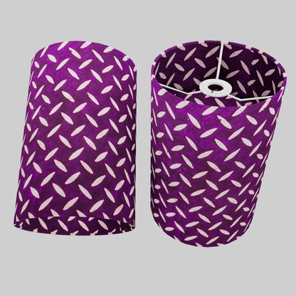 Drum Lamp Shade - P13 - Batik Tread Plate Purple, 20cm(d) x 30cm(h)