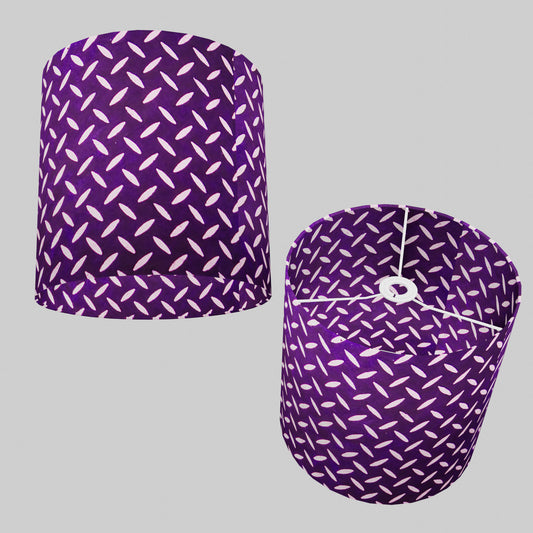 Drum Lamp Shade - P13 - Batik Tread Plate Purple, 25cm x 25cm