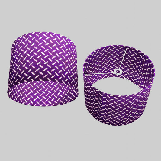 Drum Lamp Shade - P13 - Batik Tread Plate Purple, 40cm(d) x 30cm(h)