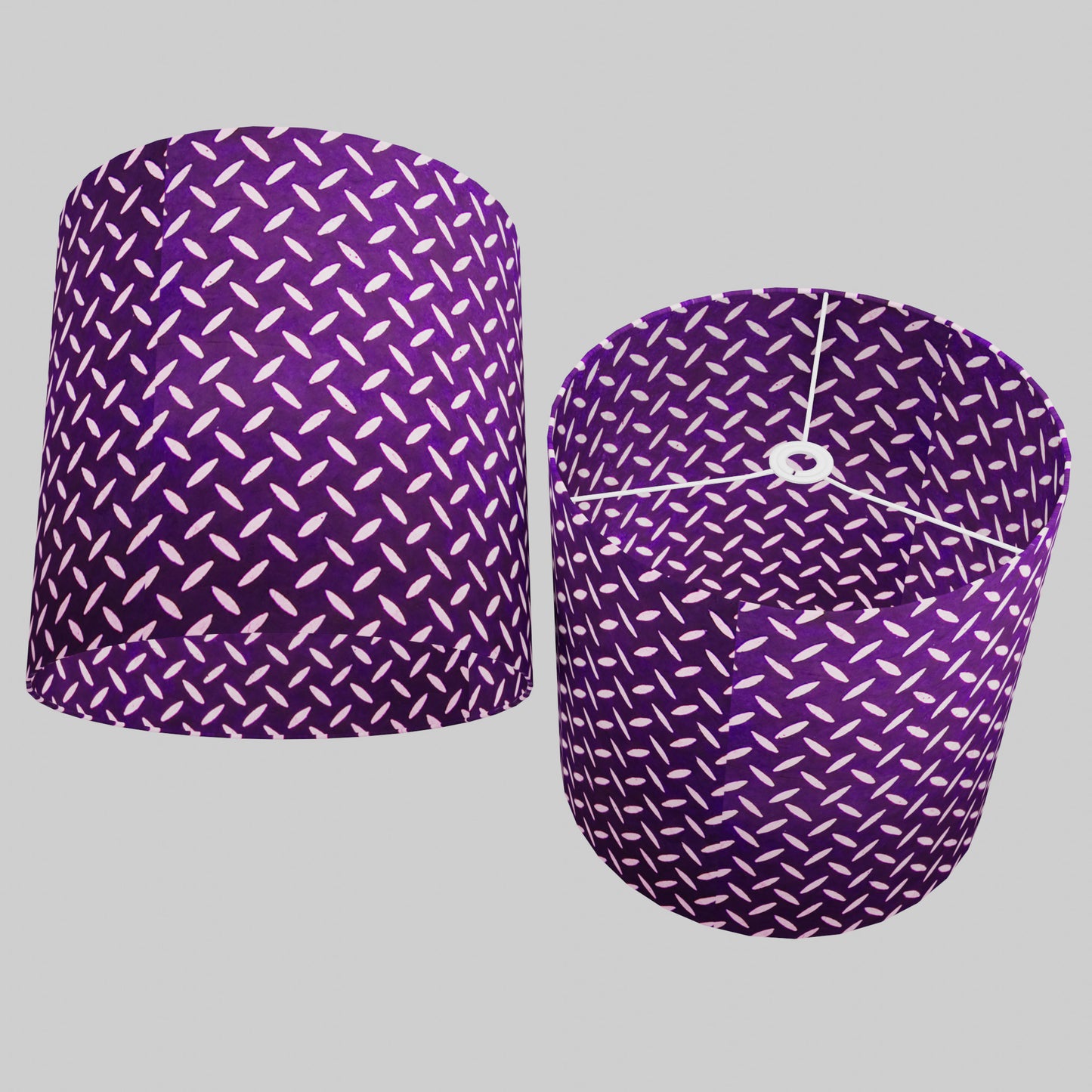 Drum Lamp Shade - P13 - Batik Tread Plate Purple, 40cm(d) x 40cm(h)
