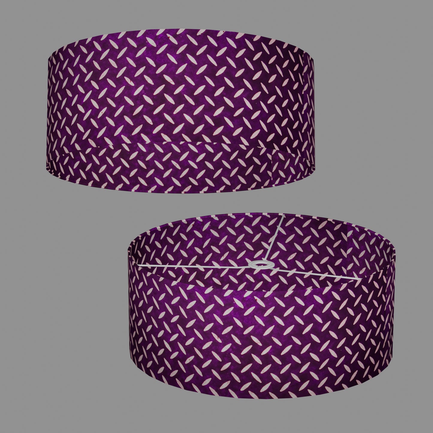 Drum Lamp Shade - P13 - Batik Tread Plate Purple, 50cm(d) x 20cm(h)