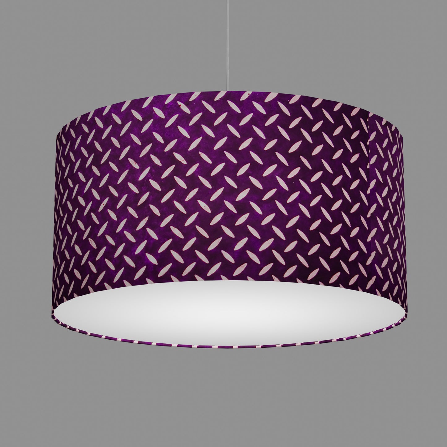 Drum Lamp Shade - P13 - Batik Tread Plate Purple, 60cm(d) x 30cm(h)
