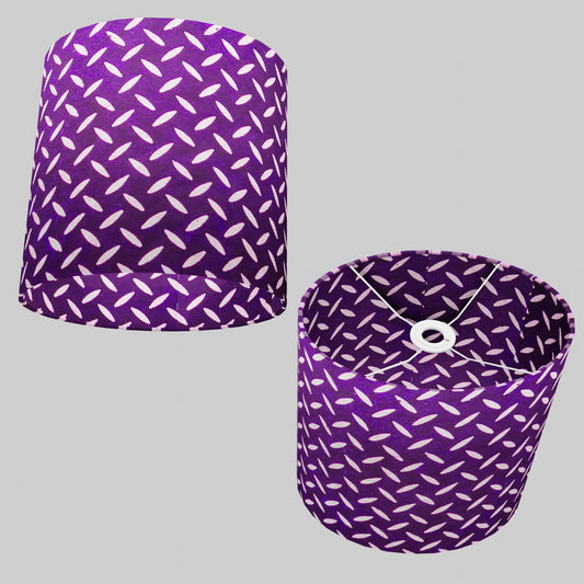 Oval Lamp Shade - P13 - Batik Tread Plate Purple, 30cm(w) x 30cm(h) x 22cm(d)