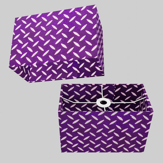 Rectangle Lamp Shade - P13 - Batik Tread Plate Purple, 30cm(w) x 20cm(h) x 15cm(d)