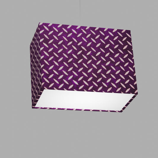 Rectangle Lamp Shade - P13 - Batik Tread Plate Purple, 40cm(w) x 30cm(h) x 20cm(d)