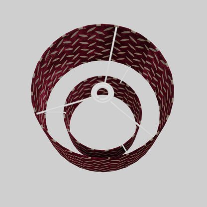 2 Tier Lamp Shade - P14 - Batik Tread Plate Cranberry, 30cm x 20cm & 20cm x 15cm