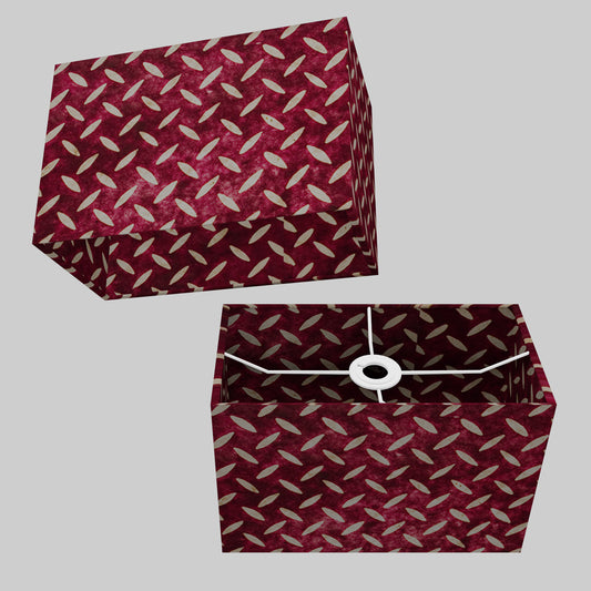 Rectangle Lamp Shade - P14 - Batik Tread Plate Cranberry, 30cm(w) x 20cm(h) x 15cm(d)