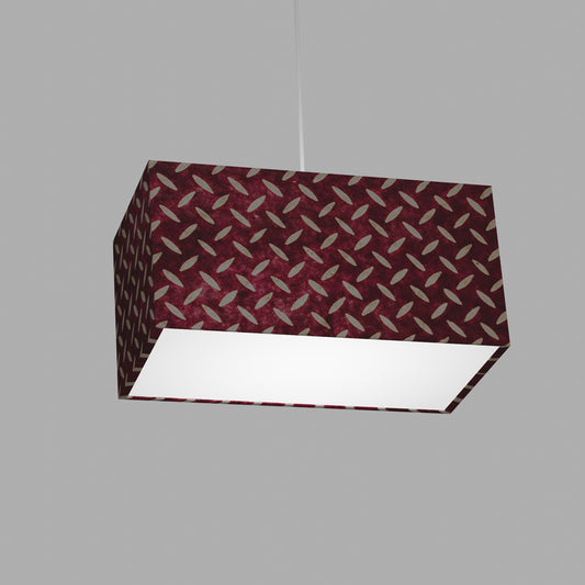 Rectangle Lamp Shade - P14 - Batik Tread Plate Cranberry, 40cm(w) x 20cm(h) x 20cm(d)