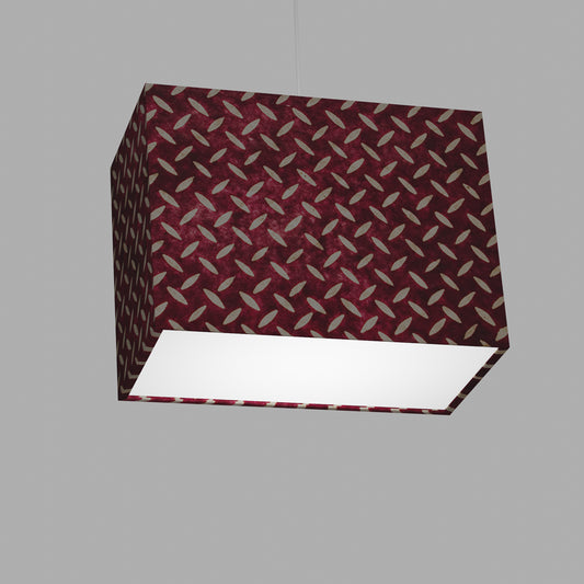 Rectangle Lamp Shade - P14 - Batik Tread Plate Cranberry, 40cm(w) x 30cm(h) x 20cm(d)