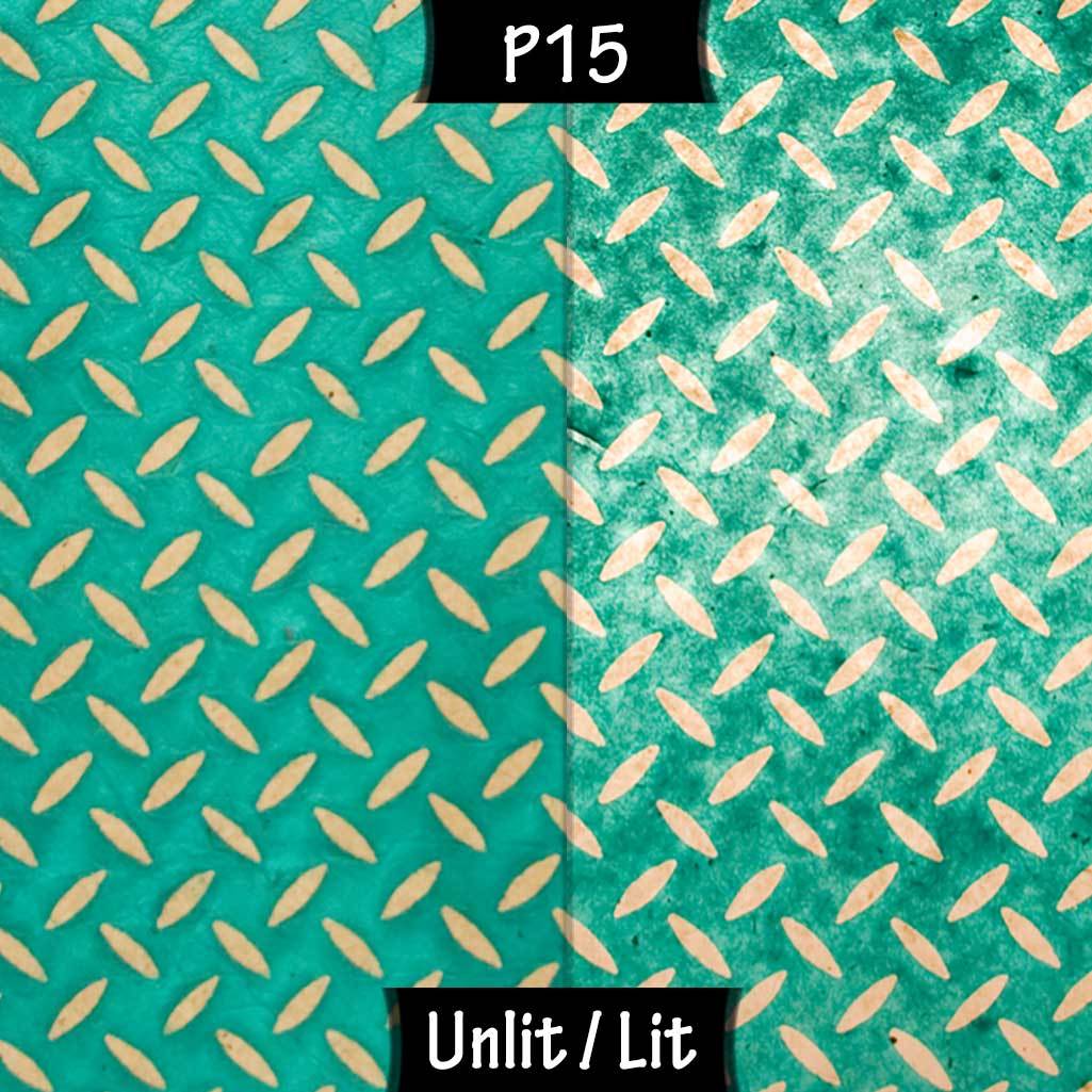 Square Lamp Shade - P15 - Batik Tread Plate Mint Green, 20cm(w) x 20cm(h) x 20cm(d) - Imbue Lighting