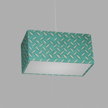 Rectangle Lamp Shade - P15 - Batik Tread Plate Mint Green, 40cm(w) x 20cm(h) x 20cm(d)