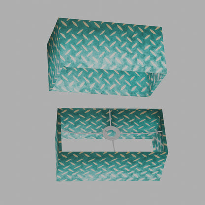Rectangle Lamp Shade - P15 - Batik Tread Plate Mint Green, 40cm(w) x 20cm(h) x 20cm(d)