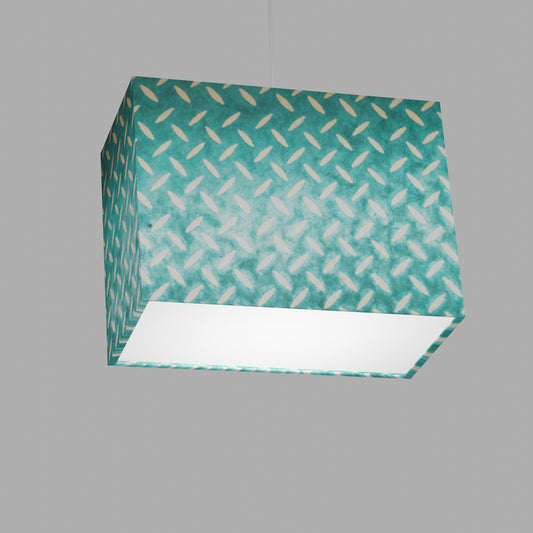 Rectangle Lamp Shade - P15 - Batik Tread Plate Mint Green, 40cm(w) x 30cm(h) x 20cm(d)