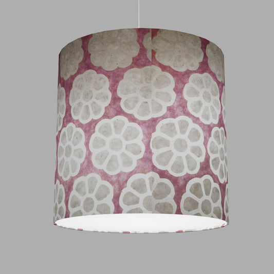 Drum Lamp Shade - P21 - Batik Big Flower on Lilac, 40cm(d) x 40cm(h)