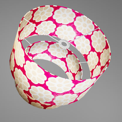 2 Tier Lamp Shade - P22 - Batik Big Flower on Hot Pink, 40cm x 20cm & 30cm x 15cm