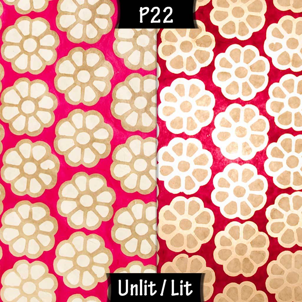 Drum Lamp Shade - P22 - Batik Big Flower on Hot Pink, 40cm(d) x 20cm(h) - Imbue Lighting