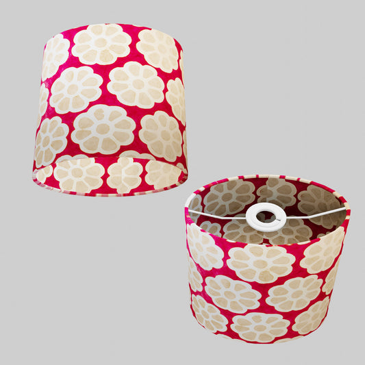 Oval Lamp Shade - P22 - Batik Big Flower on Hot Pink, 20cm(w) x 20cm(h) x 13cm(d)
