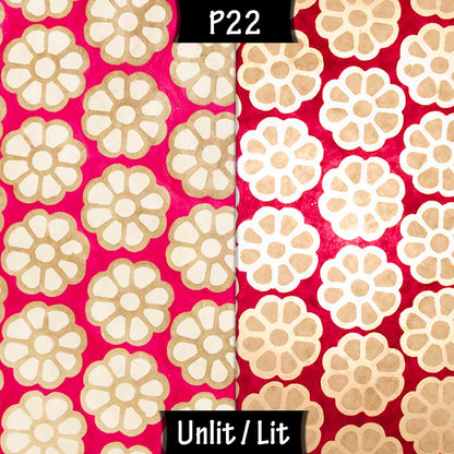 3 Panel Floor Lamp - P22 - Batik Big Flower on Hot Pink, 20cm(d) x 1.4m(h)