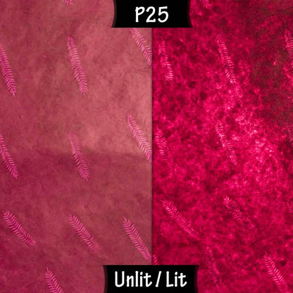 Drum Lamp Shade - P25 - Resistance Dyed Pink Fern, 20cm(d) x 20cm(h) - Imbue Lighting