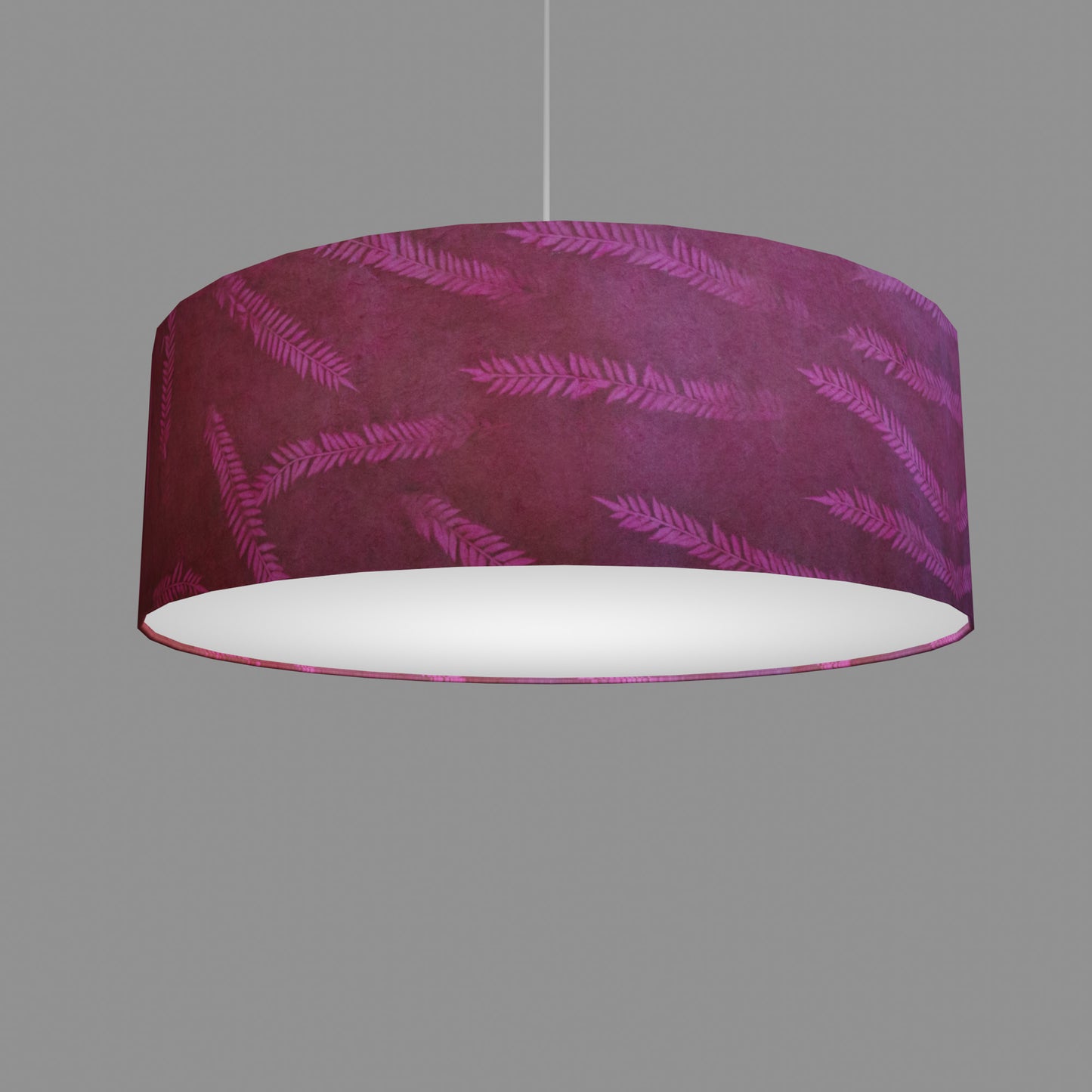 Drum Lamp Shade - P25 - Resistance Dyed Pink Fern, 60cm(d) x 20cm(h)