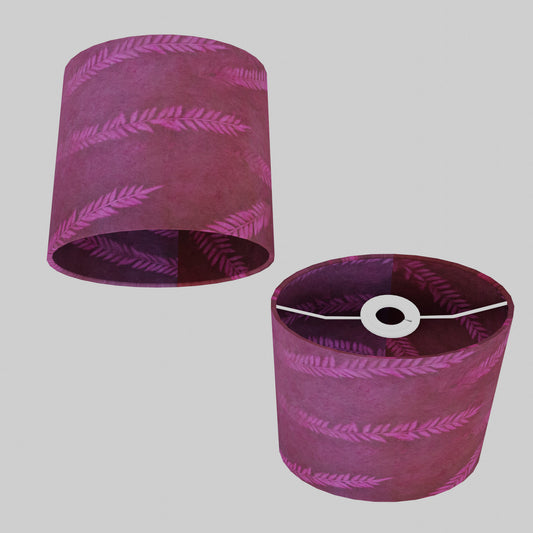 Oval Lamp Shade - P25 - Resistance Dyed Pink Fern, 20cm(w) x 20cm(h) x 13cm(d)