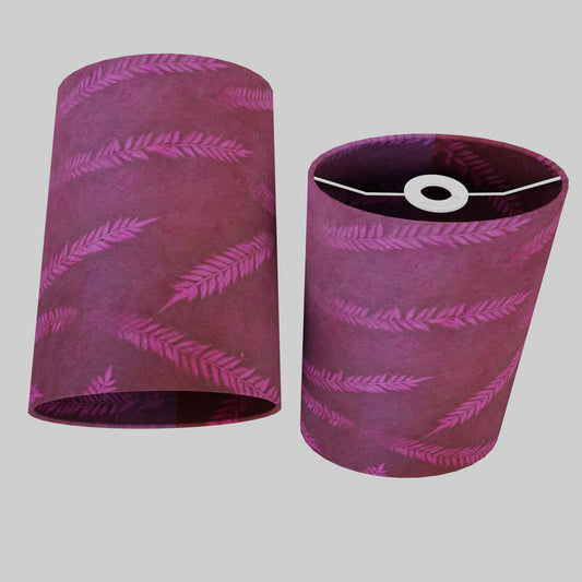 Oval Lamp Shade - P25 - Resistance Dyed Pink Fern, 20cm(w) x 30cm(h) x 13cm(d)