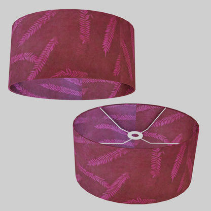 Oval Lamp Shade - P25 - Resistance Dyed Pink Fern, 40cm(w) x 20cm(h) x 30cm(d)
