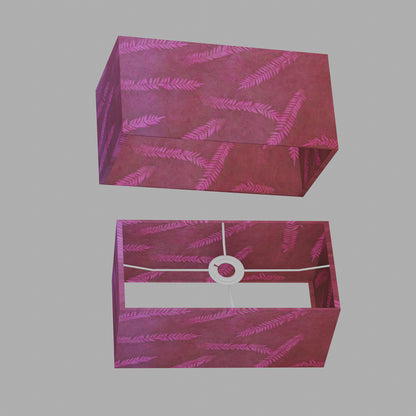 Rectangle Lamp Shade - P25 - Resistance Dyed Pink Fern, 40cm(w) x 20cm(h) x 20cm(d)