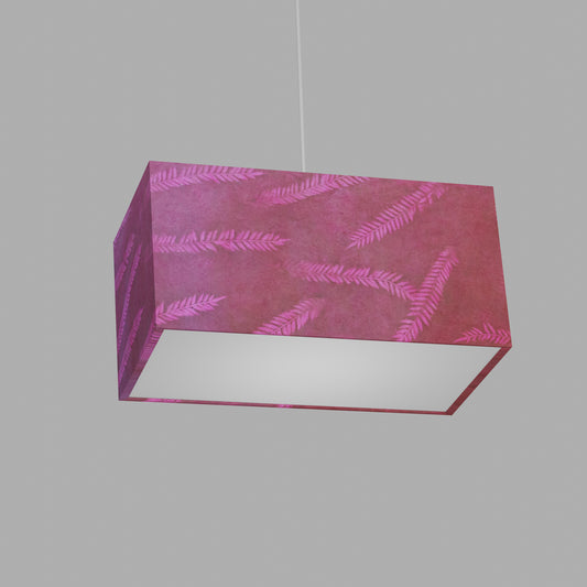 Rectangle Lamp Shade - P25 - Resistance Dyed Pink Fern, 40cm(w) x 20cm(h) x 20cm(d)