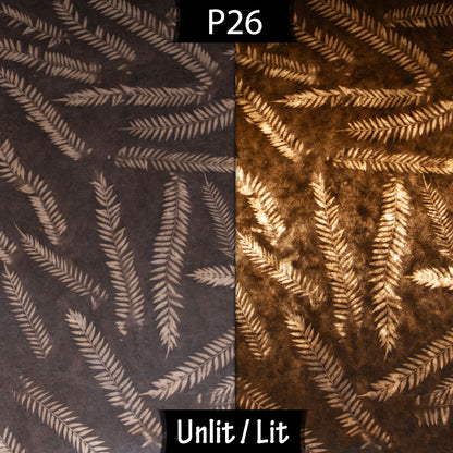 Conical Lamp Shade P26 - Resistance Dyed Brown Fern, 15cm(top) x 30cm(bottom) x 22cm(height)