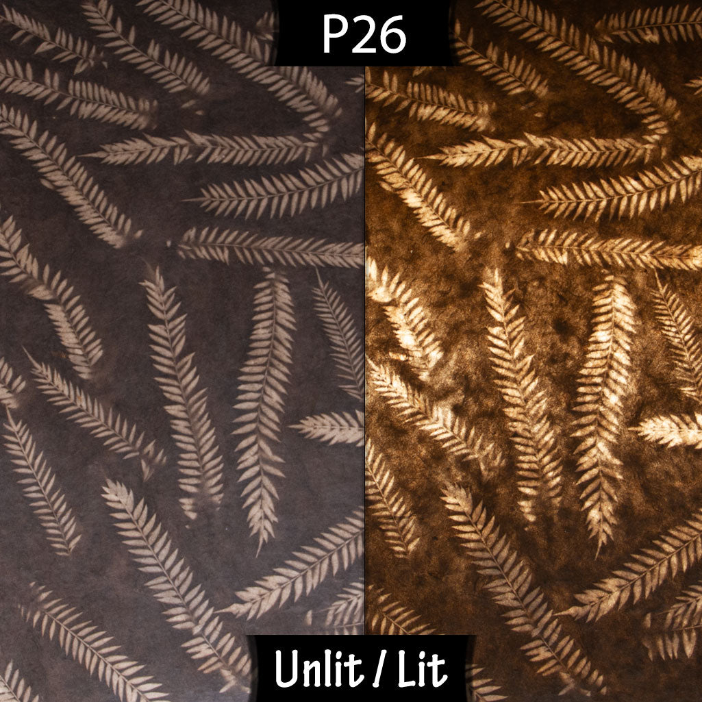 Drum Lamp Shade - P26 - Resistance Dyed Brown Fern, 20cm(d) x 20cm(h)