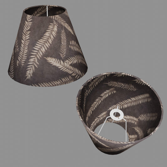 Conical Lamp Shade P26 - Resistance Dyed Brown Fern, 15cm(top) x 30cm(bottom) x 22cm(height)
