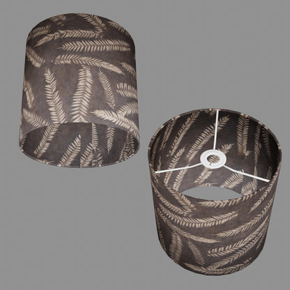 Drum Lamp Shade - P26 - Resistance Dyed Brown Fern, 25cm x 25cm