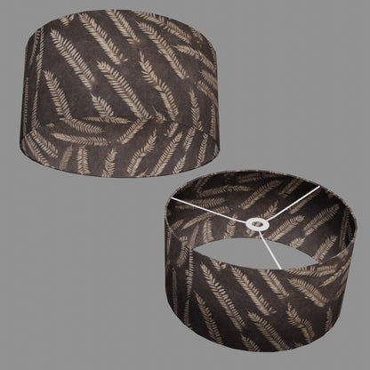 Drum Lamp Shade - P26 - Resistance Dyed Brown Fern, 40cm(d) x 20cm(h)