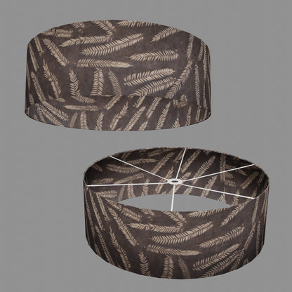 Drum Lamp Shade - P26 - Resistance Dyed Brown Fern, 60cm(d) x 20cm(h)
